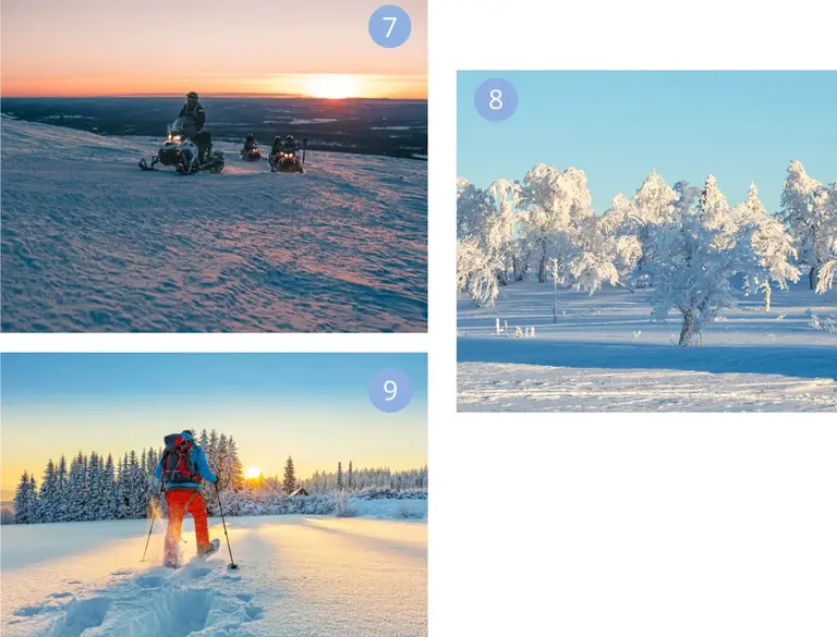 Unsere Lieblingsorte und Aktivitäten in Finnland - Motorschlittenfahrt, Saariselkä, Schneeschuhwandern - Wolters Rundreisen